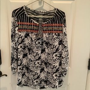 Top with embroidered yoke